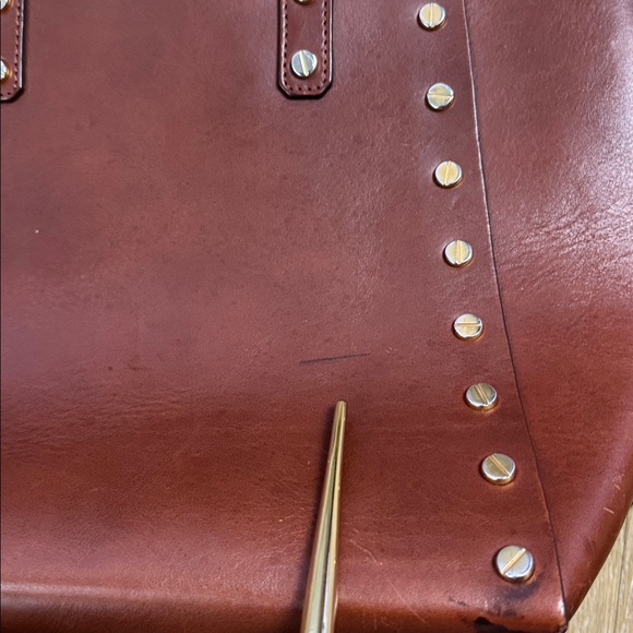 Sandro Paris Abby Cabas Studded Leather Brown Tote Crossbody Bag - Picture 16 of 16